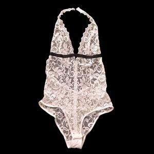 Forever 21 Sexy B&W Lace Bodysuit Size Small